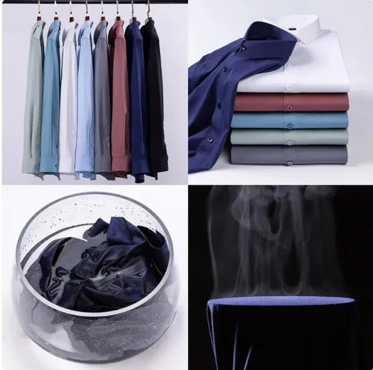 Men's Formal Regular Fit Cotton Full Sleeve Shirt - Sky Blue & Navy Blue Combo